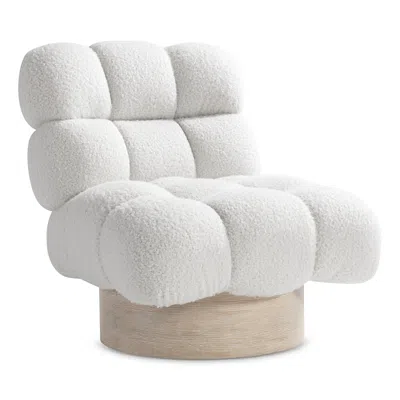 Bernhardt Nico Fabric Swivel Chair In White