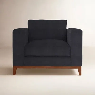 Bernhardt Noel 40" Wide Armchair In Akiko Midnight Performance,tobacco Distressed