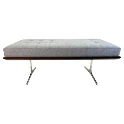 Pre-owned Bernhardt Nyc Bench With Custom Chrome Legs In Brown
