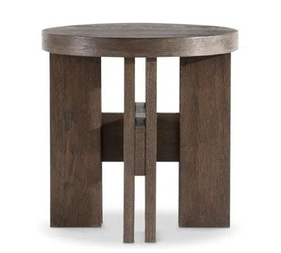 Bernhardt Outline 24" Round Wood Side Table In Brown