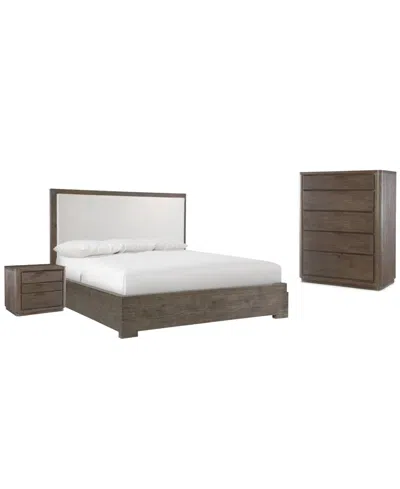 Bernhardt Outline 3-piece King Panel Bedroom Set (bed, Chest & 3-drawer Nightstand) In Brown