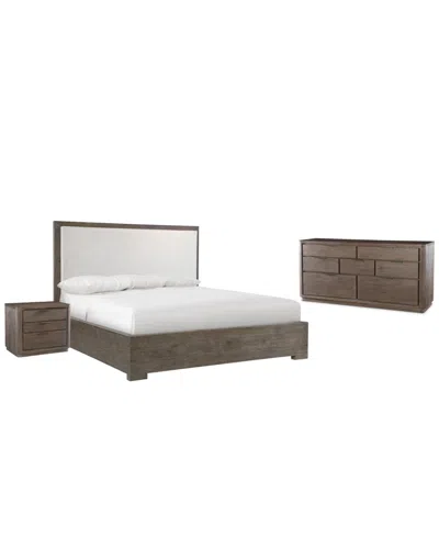 Bernhardt Outline 3-piece King Panel Bedroom Set (bed, Dresser & 3-drawer Nightstand) In Brown