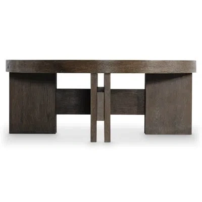 Bernhardt Outline Round Cocktail Table In Brown Wood