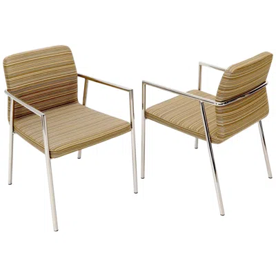 Pre-owned Bernhardt Pair Of Bauhaus Style Mid-century Modern Style Chairs By  In Brown