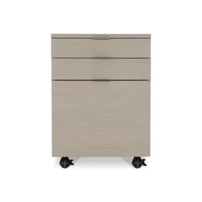 Bernhardt Paloma 3-drawer Vertical File Cabinet In Linear Gray;brushed Silver;linear Gray;b