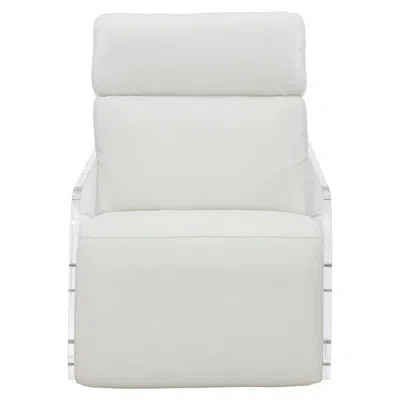 Bernhardt Parc 28.5" Wide Genuine Leather Power Standard Recliner In White