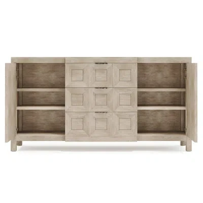 Bernhardt Prado 72" Wide 3 - Drawer Sideboard In Tawny,bright Graphite