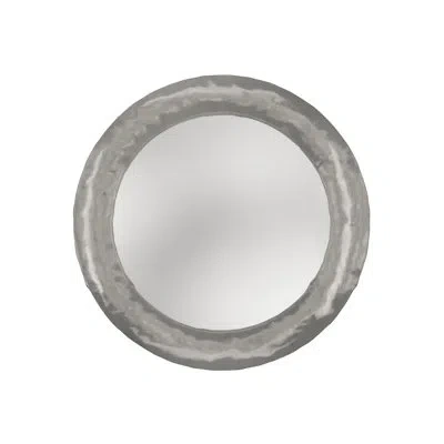 Bernhardt Prado Aluminum Round Wall Mirror In Bright Graphite