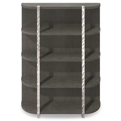 Bernhardt Prado Etagere Bookcase In Bright Graphite;porcini
