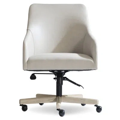 Bernhardt Prado Genuine Leather Office Chair In Cream