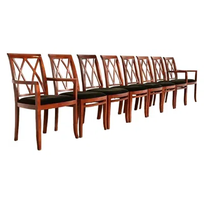 Pre-owned Bernhardt Regency Carved Mahogany Dining Chairs Set Of Eight In Brown