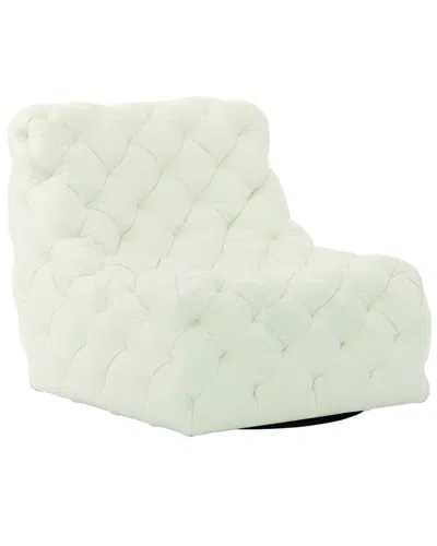 Bernhardt Rigby Leather Swivel Chair In White