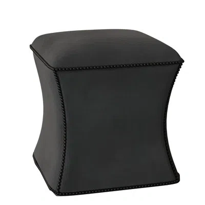 Bernhardt Roscoe 20" Square Standard Ottoman In Antique Brass,akiko Graphite Performance 5534-011