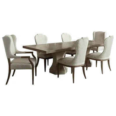 Bernhardt Santa Barbara 9 - Piece Extendable Dining Set In Sandstone;textured Cameo