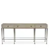 Bernhardt Santa Barbara Metal Base Console Table In Sandstone/vintage Nickel
