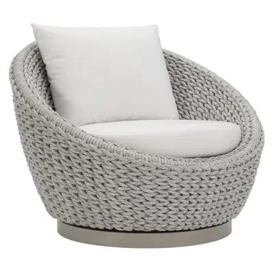 Bernhardt Savaii Outdoor Swivel Chair In Gray