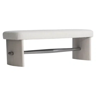 Bernhardt Sereno Storage Bench In Lutra,nickel,beige