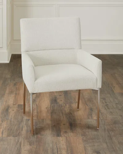 Bernhardt Sereno Upholstered Dining Arm Chair In White