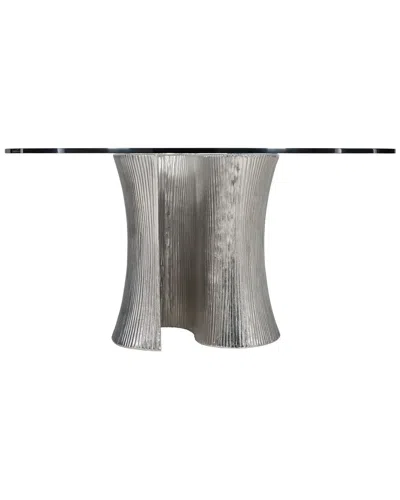 Bernhardt Serpentine Round Dining Table In Silver