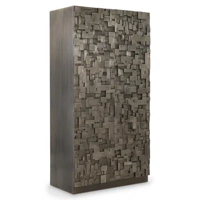 Bernhardt Sharaab Storage Cabinet In Silver