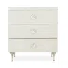 Bernhardt Silhouette 3 Drawer Nightstand With Rose Hardware In Eggshell