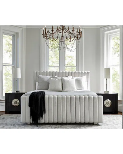 Bernhardt Silhouette Channel-tufted King Bed In Gray