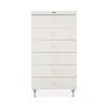 Bernhardt Silhouette Tall 6-drawer Chest In Eggshell