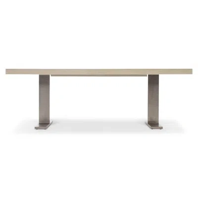 Bernhardt Solaria Extendable Solid Wood Double Pedestal Dining Table In Dune