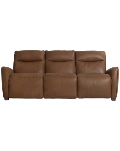 Bernhardt Sorrento Leather Power Motion Sofa In Brown