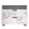 Bernhardt Stratum Nightstand With 2 Arabescato Drawers In White