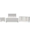 Bernhardt Stratum 3pc Bedroom Set (queen Bed + Dresser + Small Nightstand) In Transparent