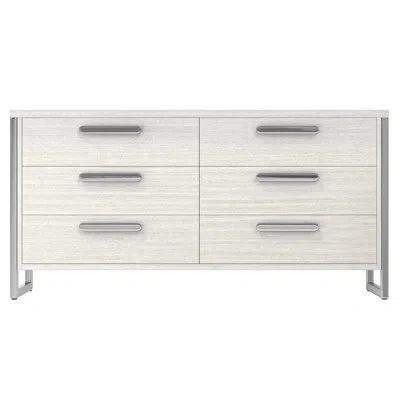 Bernhardt Stratum 6 - Drawer 68" W Double Dresser In Mist,polished Nickel