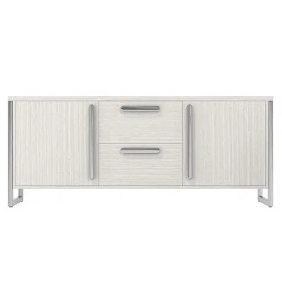 Bernhardt Stratum 76 Sideboard In Polished Nickel,mist