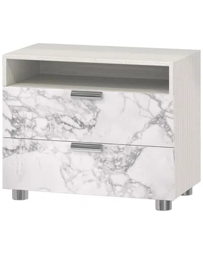 BERNHARDT BERNHARDT STRATUM NIGHTSTAND WITH 2 ARABESCATO DRAWERS