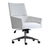Bernhardt Stratum Leather Office Chair In White