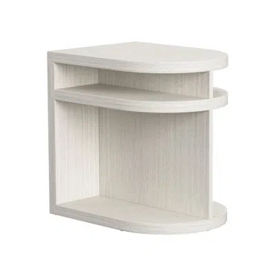 Bernhardt Stratum Solid Wood Floor Shelf End Table With Storage In White