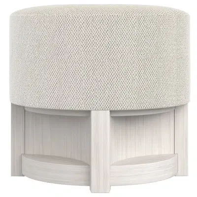 Bernhardt Stratum Wood Accent Stool In White;brume,blanc;mist,white