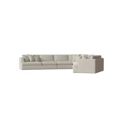 Bernhardt Sydney 164.5" Wide Down Cushion Modular Corner Sectional In Cream Linen 1429-002