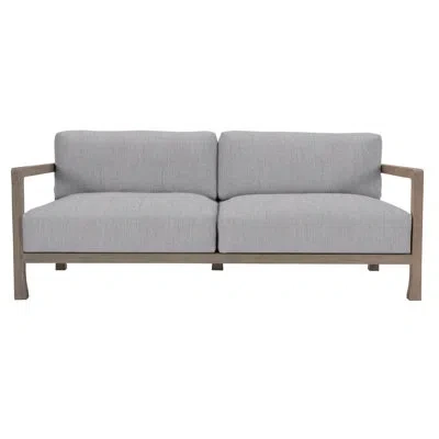 Bernhardt Tanah 80" Wide Outdoor Teak Patio Sofa With Cushions In Canvas Granite Sunbrella® Canvas