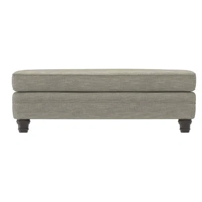 Bernhardt Tarleton 52" Wide Rectangle Standard Ottoman In Gray