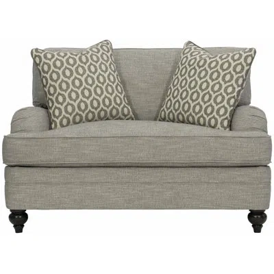 Bernhardt Tarleton 54.5" Wide Polyester Down Cushion Chair And A Half In Gray