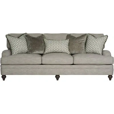 Bernhardt Tarleton 96.5" Recessed Arm Sofa With Reversible Cushions In Gray