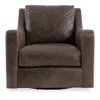 Bernhardt Ventura Leather Swivel Chair In Brown -