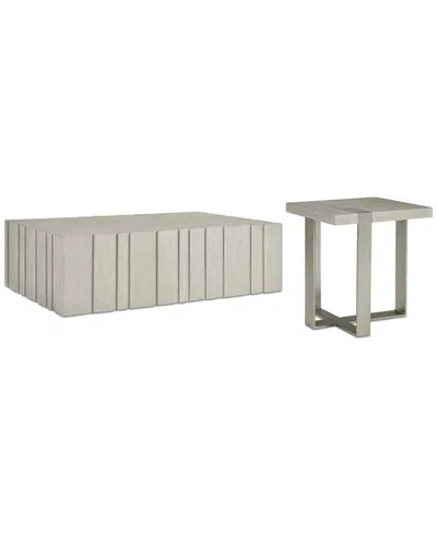 Bernhardt Tempo 2-pc. Set (cocktail Table & Accent Table) In White