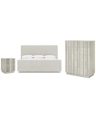 Bernhardt Tempo 3-pc. Set (king Bed, Chest & 24" Nightstand) In Transparent
