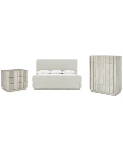 Bernhardt Tempo 3-pc. Set (king Bed, Chest & 32" Nightstand) In Transparent