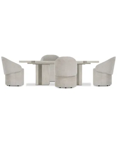Bernhardt Tempo 5-pc. Set (rectangular Table & 4 Caster Chairs) In Neutral