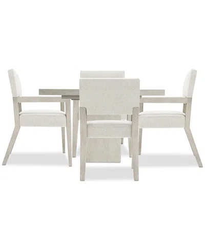Bernhardt Tempo 5-pc. Set (round Table & 4 Arm Chairs) In Neutral