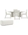 Bernhardt Tempo 6-pc. Set (rectangular Table, 4 Side Chairs & Bench) In Neutral