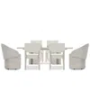 Bernhardt Tempo 7-pc. Set (rectangular Table, 4 Side Chairs & 2 Caster Chairs) In Neutral